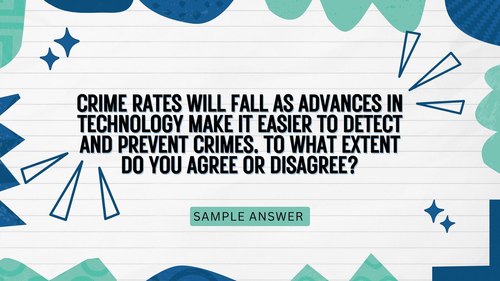 Crime rates will fall as advances in technology make it easier to detect and prevent crimes. To what extent do you agree or disagree?